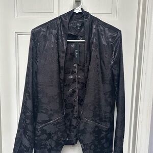Lulus Black Floral Blazer
